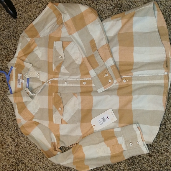 SHYANNE PLAID LONG SLEEVE BUTTON-DOWN WESTERN CORE SHIRT - Picture 5 of 7